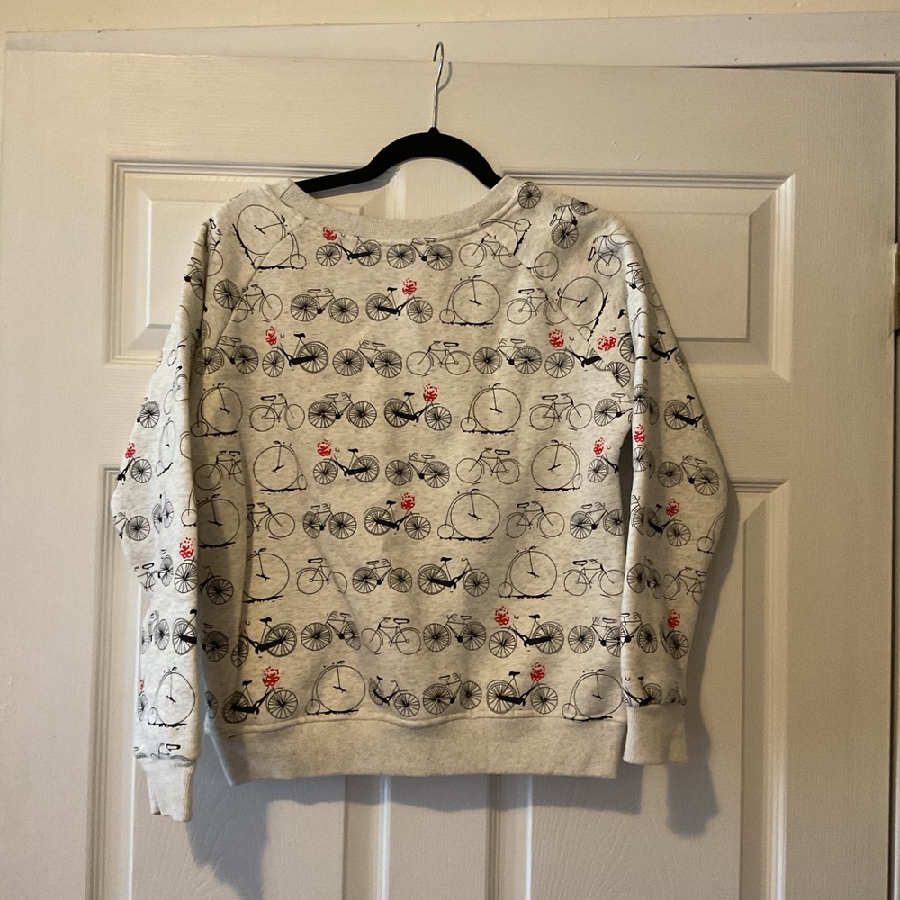 Women's Bicycle Print Sweater - Gray
